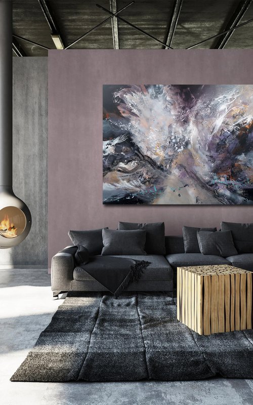 GIGANTIC SIZE 2M ABSTRACT MINDSCAPE DARK BEAUTY ONEIRIC ABOUT DIVINE CREATION O KLOSKA by Kloska Ovidiu