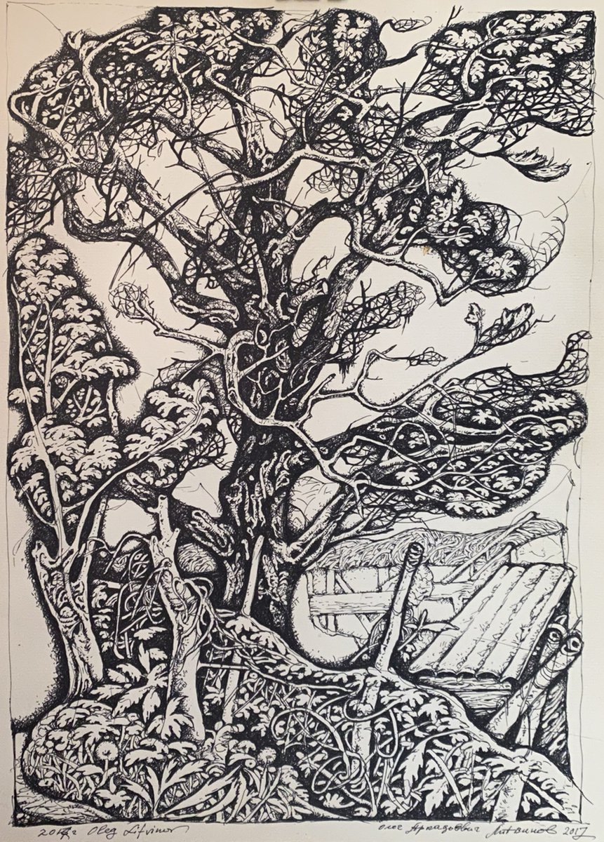 Impressionistic Botanical Painting By Oleg And Alexander Litvinov, 11 X 15", Dry Wood, Original Artwork