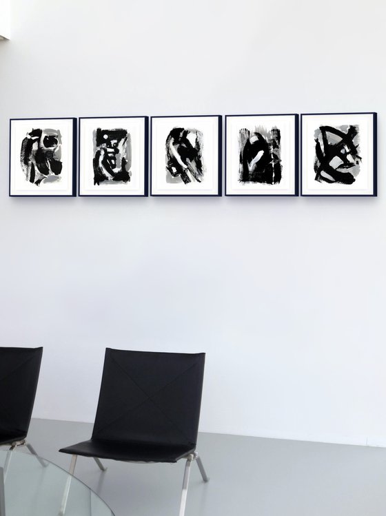 Black and White Abstract Forms