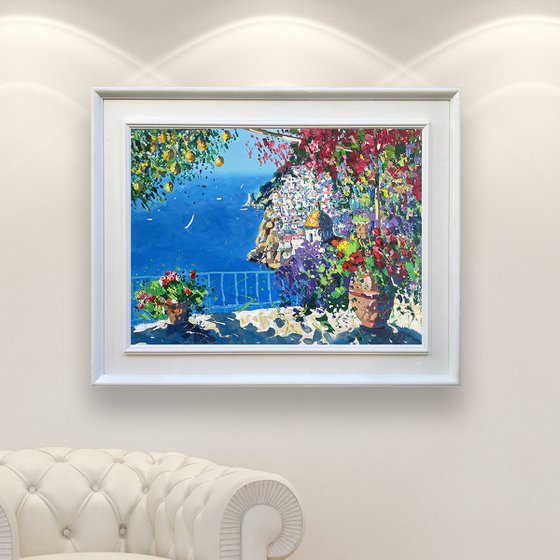 Impressionist Positano Oil Painting