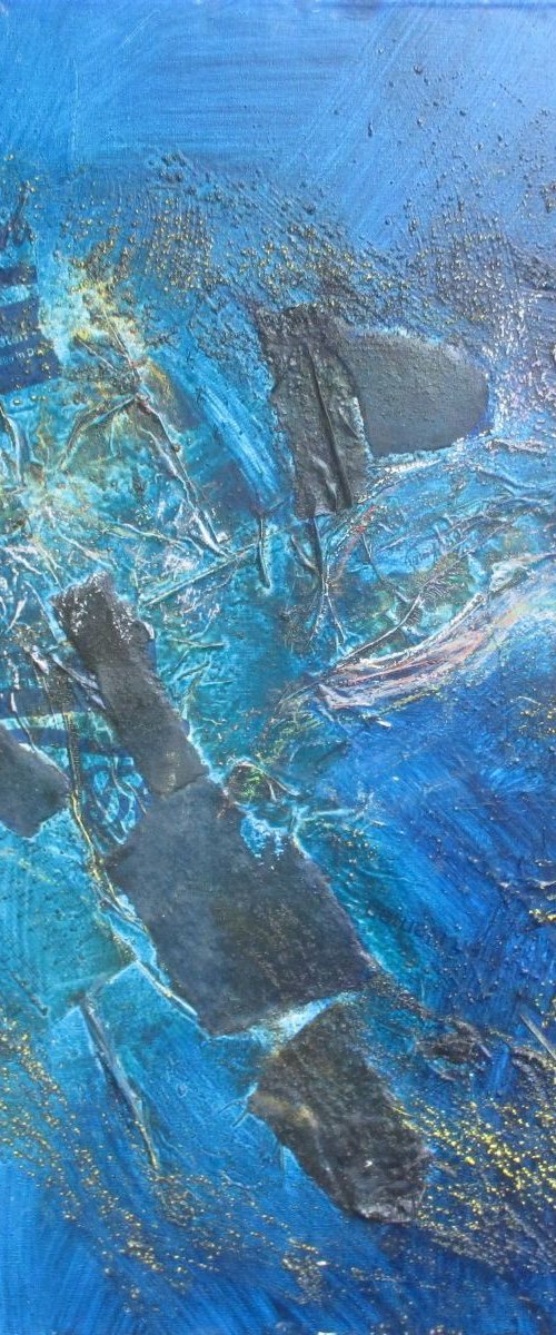 big blue mixedmedia oil on canvas by Sonja Zeltner-Müller