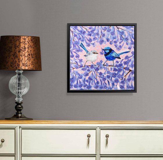 Blue Wrens in Jacaranda