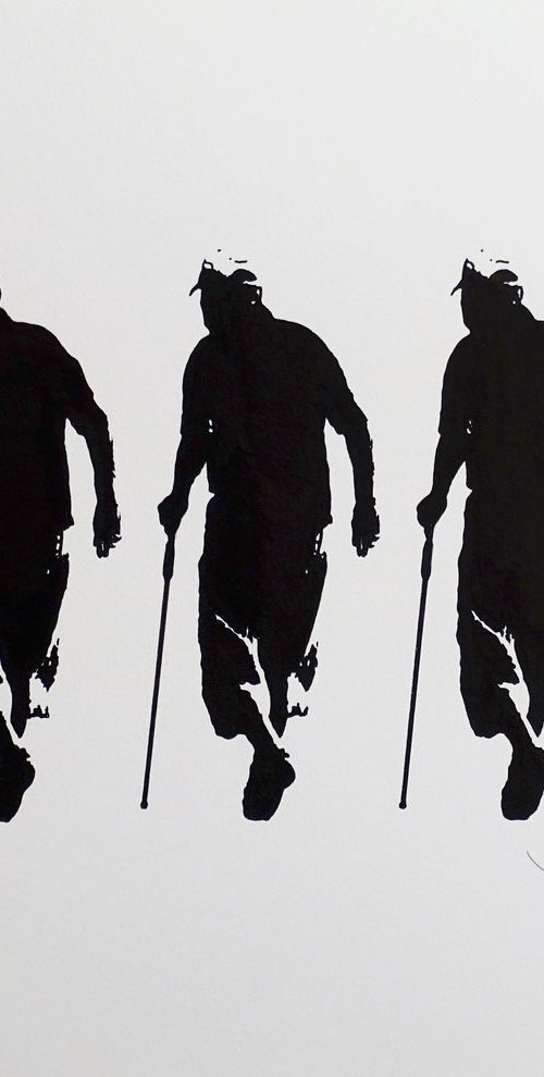 Tehos - Three old men with canes by Tehos