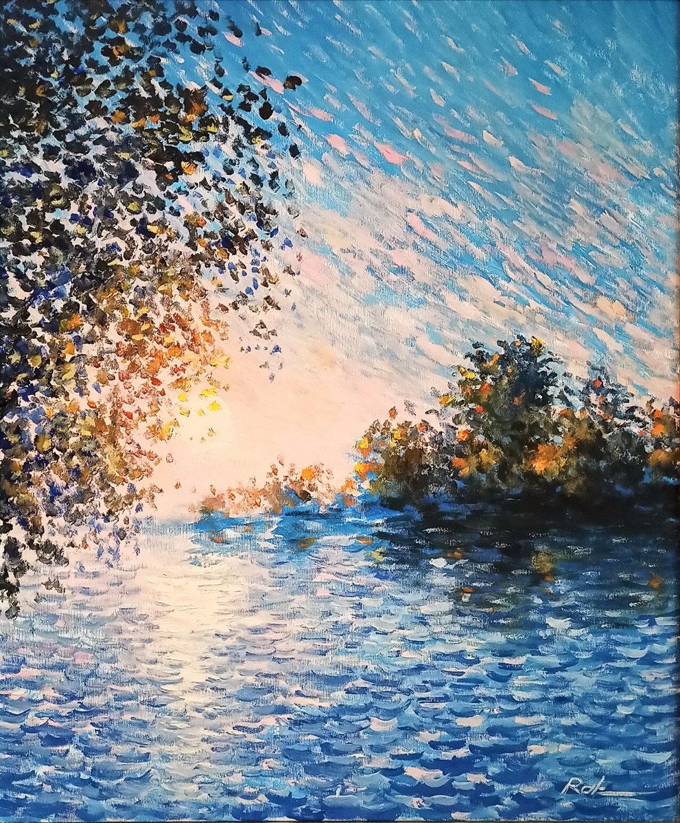 Impressionistic Landscape Oil Painting By Oleh Rak, 20 X 24", New Day, Original Artwork