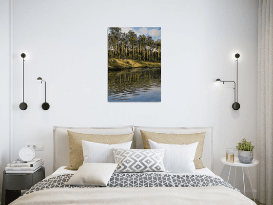 Pine trees by the river 2