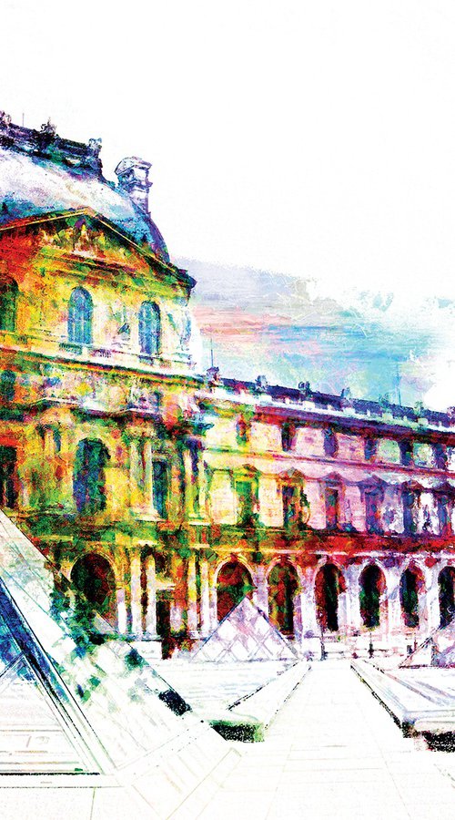 Colores, Museo del Louvre/XL large original artwork by Javier Diaz