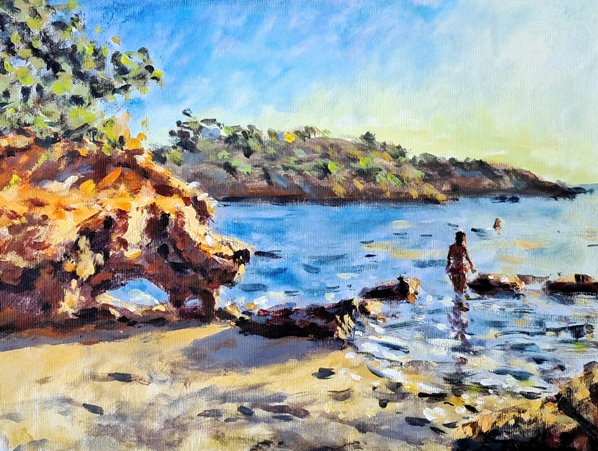 November Swimmer By Dimitris Voyiazoglou, 20 X 17, Artwork For Sale On Artfinder