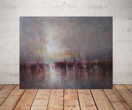 " Harbor of destroyed dreams - Shades Of Deep Madder " SPECIAL PRICE !!! W 90 x H 70 cm