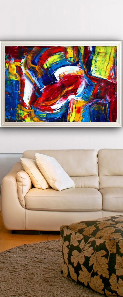 "Paint Stained Soul" - Original Astract PMS Oil Painting On Glass by Preston M. Smith (PMS)