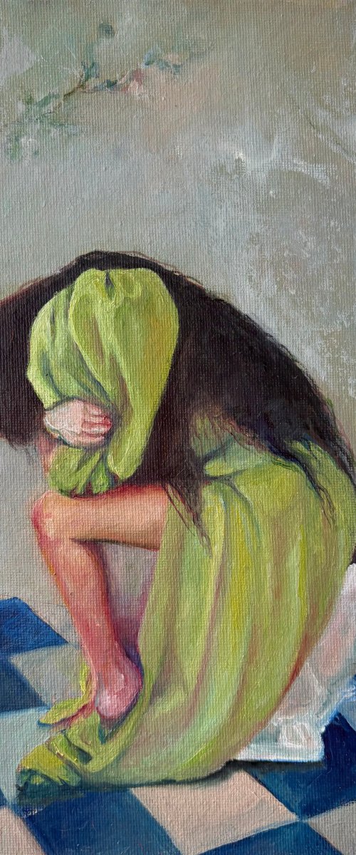 Waitinf in the bathroom by Anastasiya Kostyuk