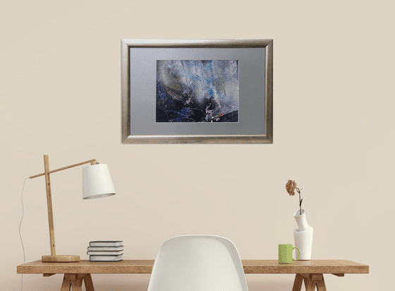 Framed fascinating abstract landscape silence in forest original O Kloska