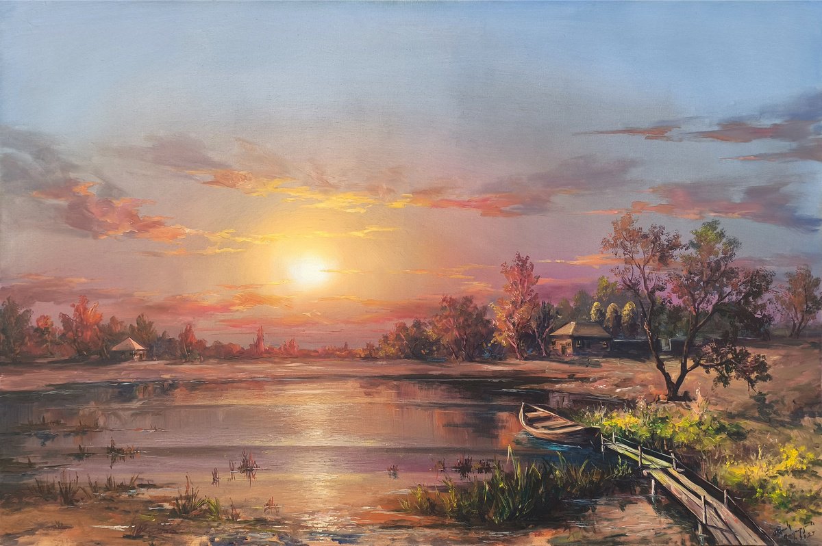 Picturesque Sunset By Mexak Xazaryan, 47 X 31, Artwork For Sale On Artfinder