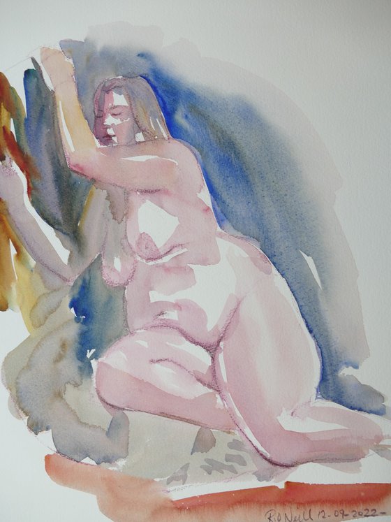 seated female nude