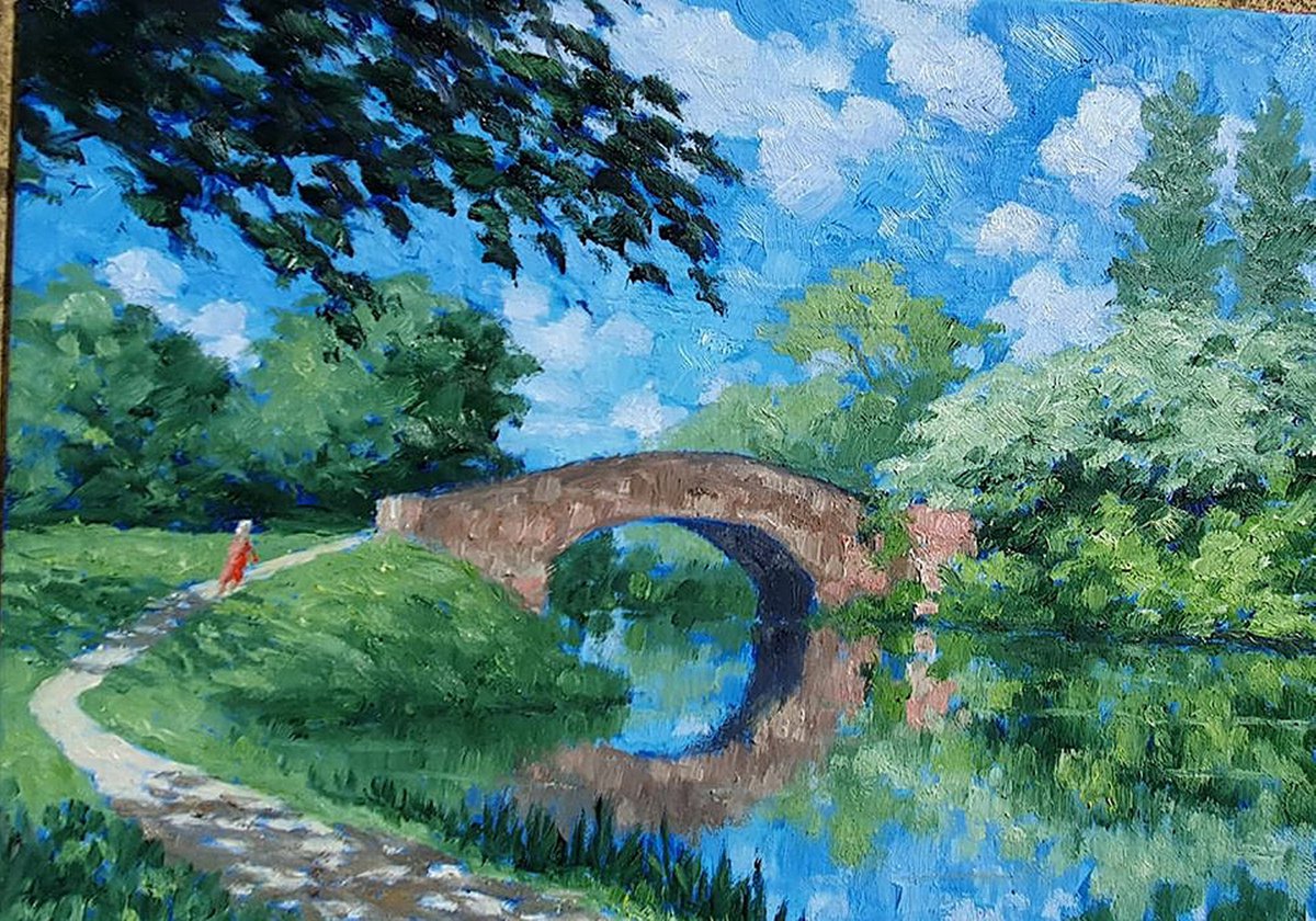 Impressionistic Landscape Oil Painting By Colin Ross Jack, 16 X 12, Summer Walk 5, Original Artwork