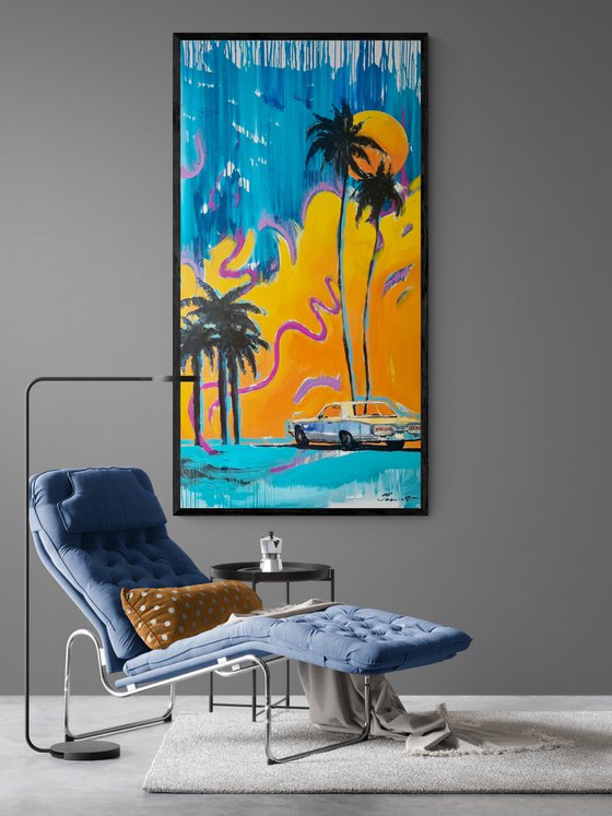 Bright sunset - "Orange sunset" - Pop Art - Palm - Lincoln - Los Angeles - California