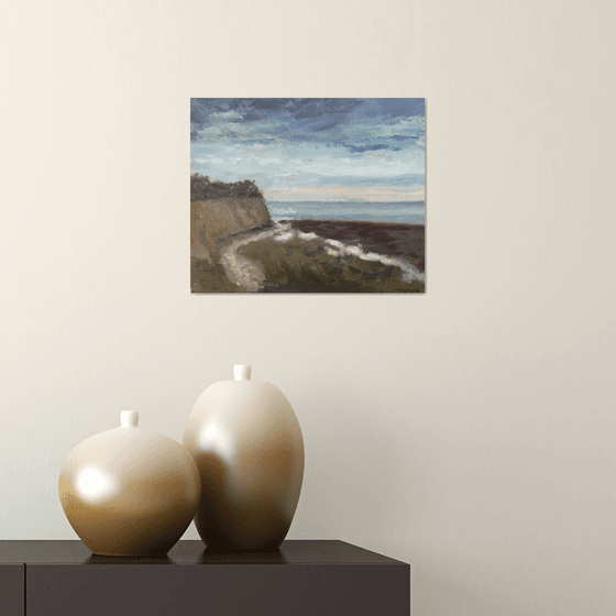 Cliffs on the east Kent coast, An original oil painting.