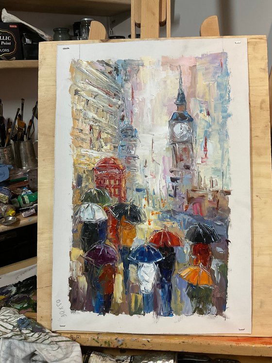 London umbrellas. Pastel mood