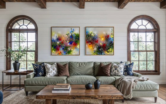 Between Light and Bloom - Diptych