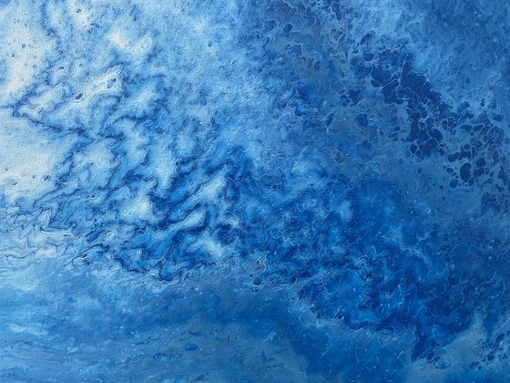 "Sky Splitting" - FREE USA SHIPPING - Original Abstract PMS Fluid Acrylic Painting - 16 x 20 inches