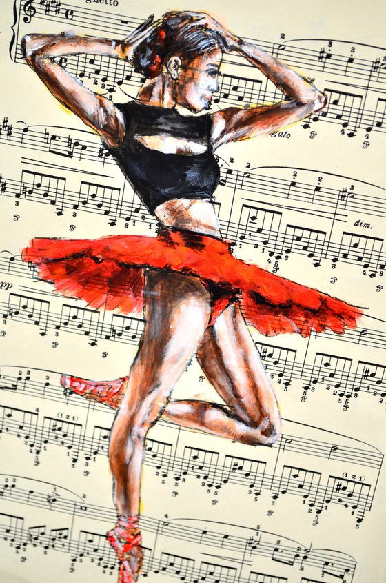 Ballerina XLVII- Vintage Music Page, GIFT idea