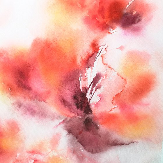 Red abstract flowers