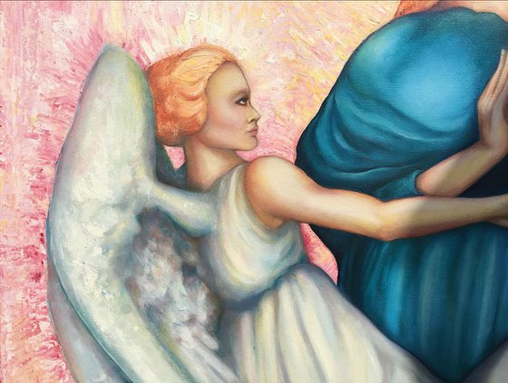 Magdalene - original christian saints oil painting on stretched canvas
