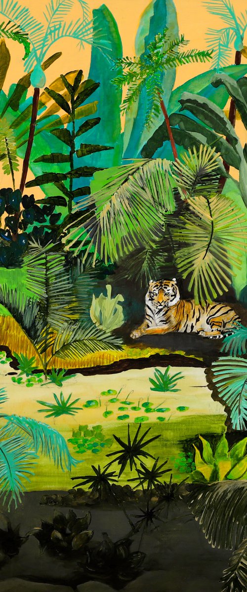 Tiger in the jungle by Kathrin Flöge