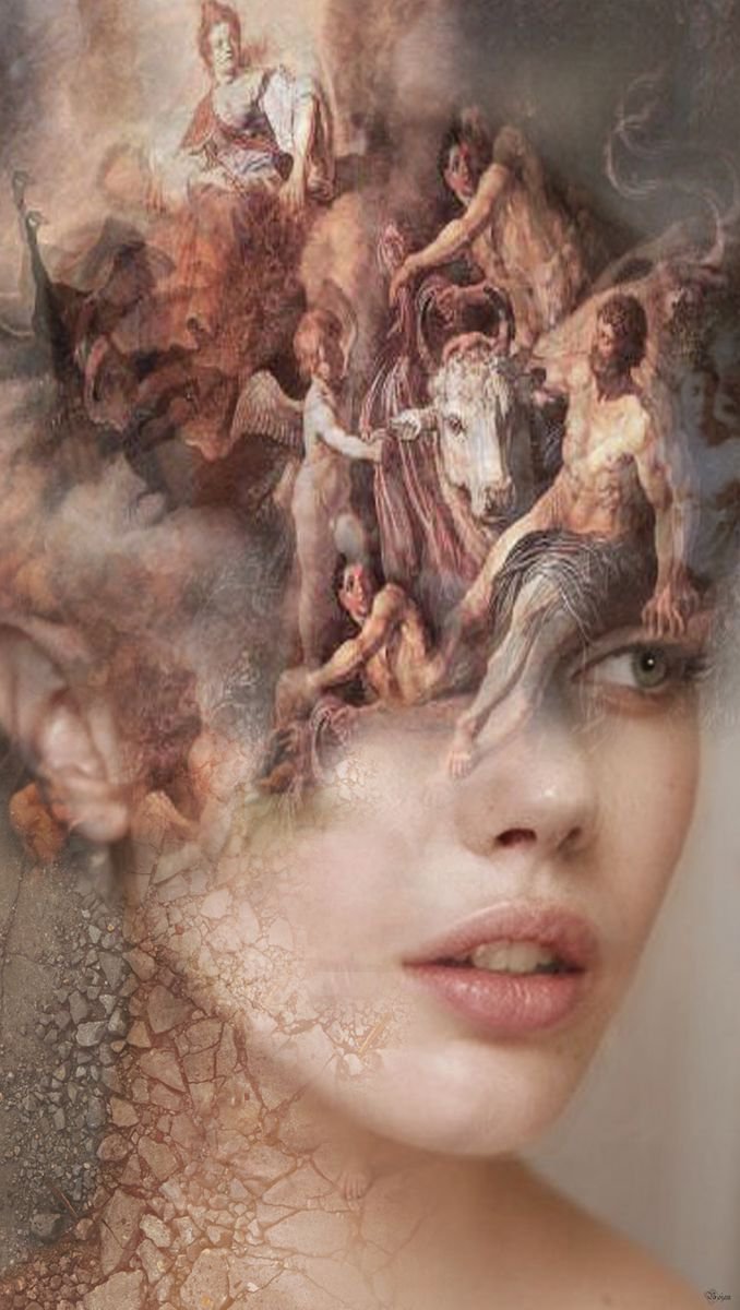 Illustrative Portrait Photograph By Bojan Jevtic, 24 X 43, Free Your Mind, Original Artwork