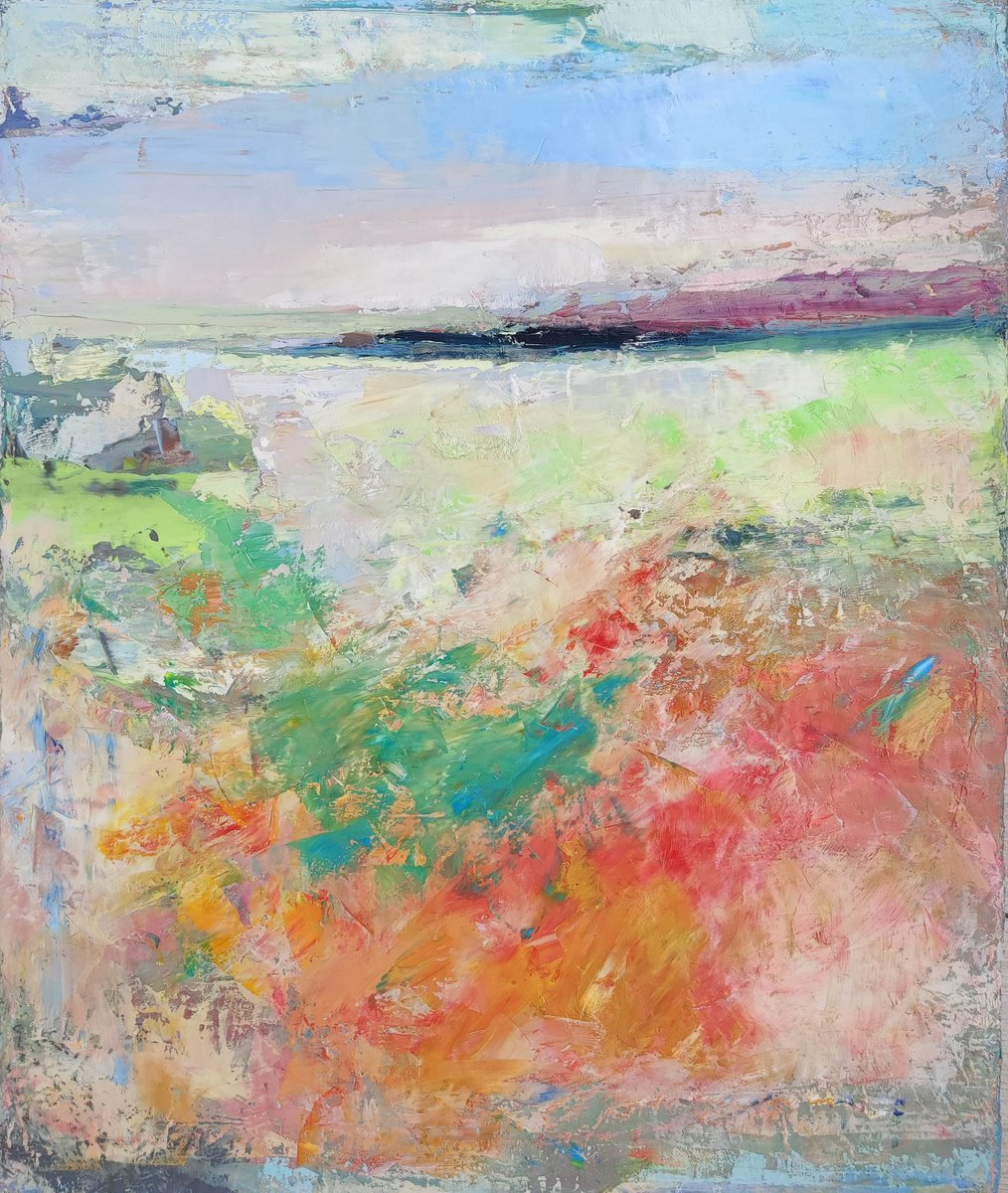 Expressive Landscape Oil Painting By Viktoria Shvoren, 20 X 24", Green Of July, Original Artwork