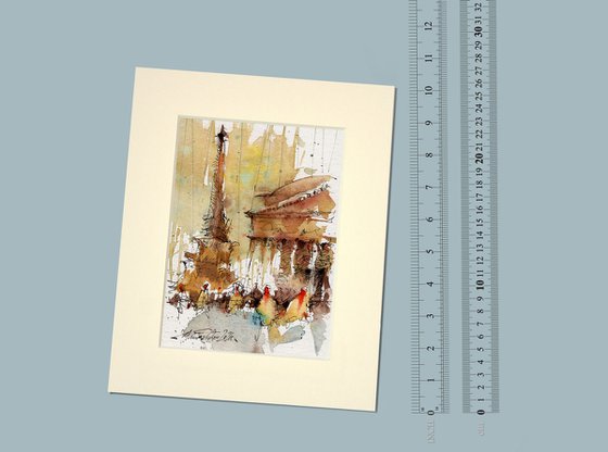 Rome, Pantheon Watercolor Art