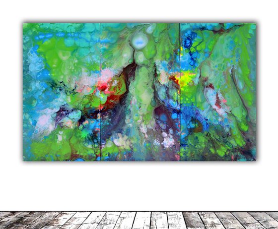 HUGE Painting XXXL - FREE SHIPPING - Gaia's Wisdom - 150x90x2 cm - Large Abstract, Supersized Painting - Ready to Hang, Hotel Wall Decor