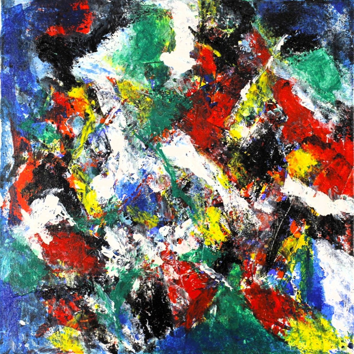 Abstract Acrylic Painting By Alessandro Butera, 20 X 20, Sofia And Color, Original Artwork