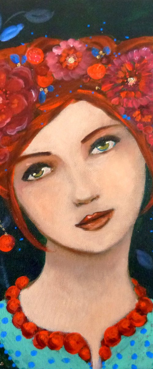 Night garden 30 x 30 cm by Loetitia Pillault