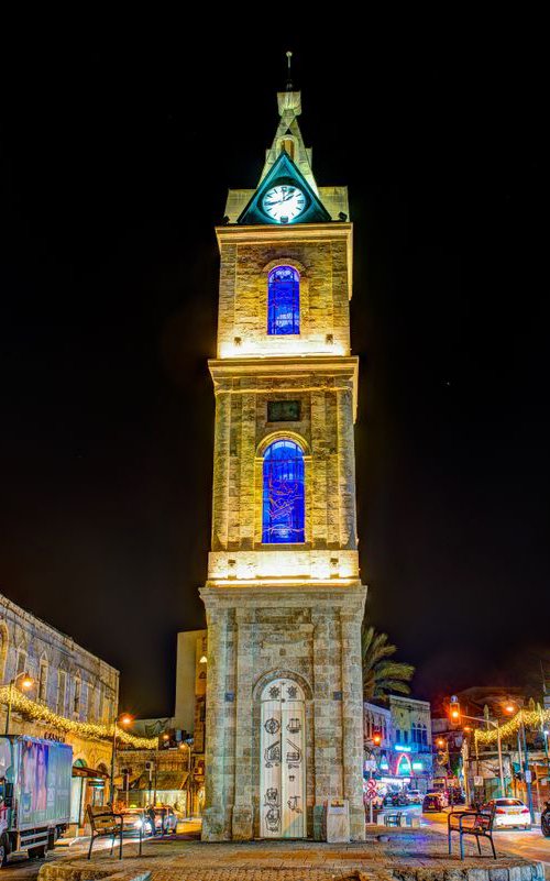 Tel Aviv, Jaffa, Clock Tower - Metal Print - Ready To Hang - Night - HDR Long Exposure - Jerusalem, Israel by Ilya Gusinski