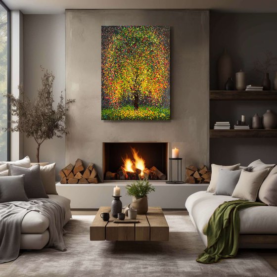 Golden Mosaic - Ready to Hang