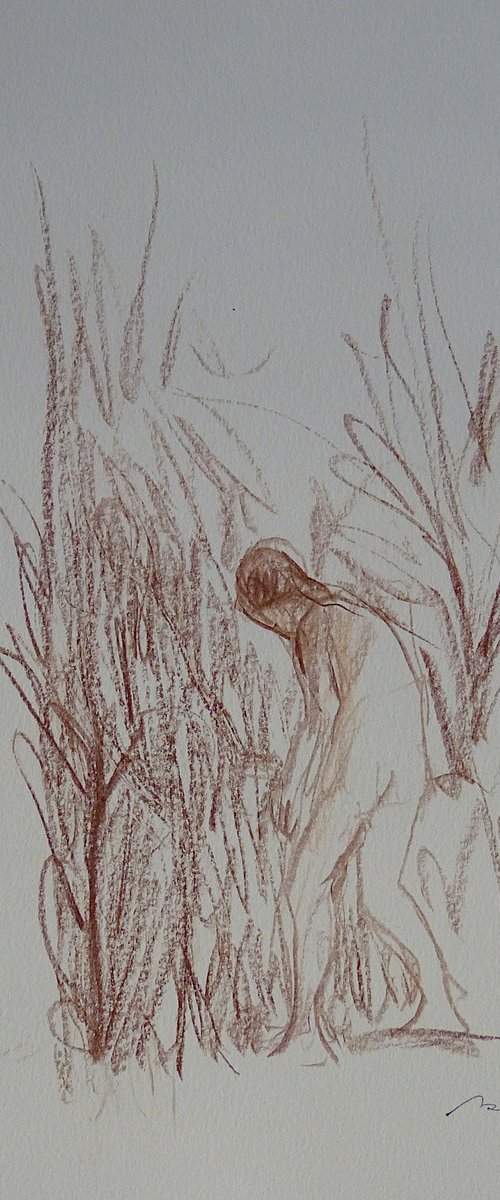 Woman in the garden by Frederic Belaubre