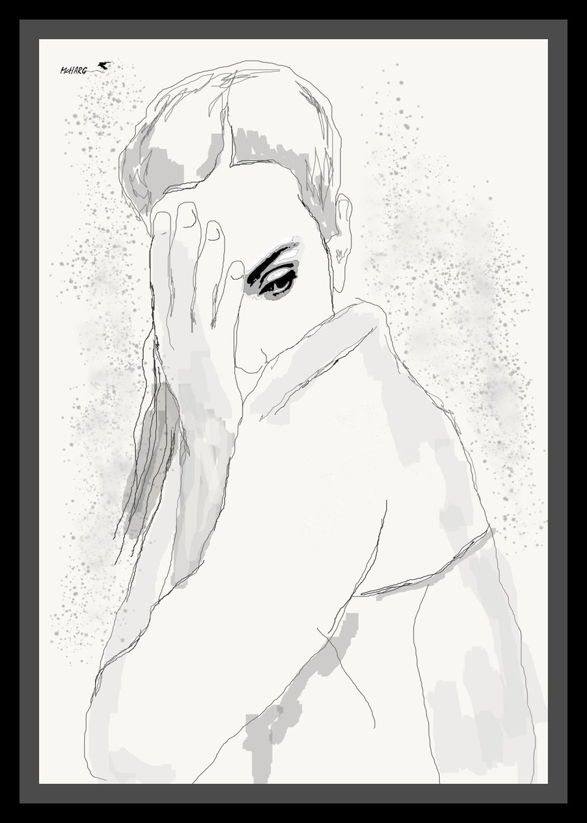 Impressionistic Portrait Painting By Joe Mcharg, 30 X 42, Mistrust, Original Artwork