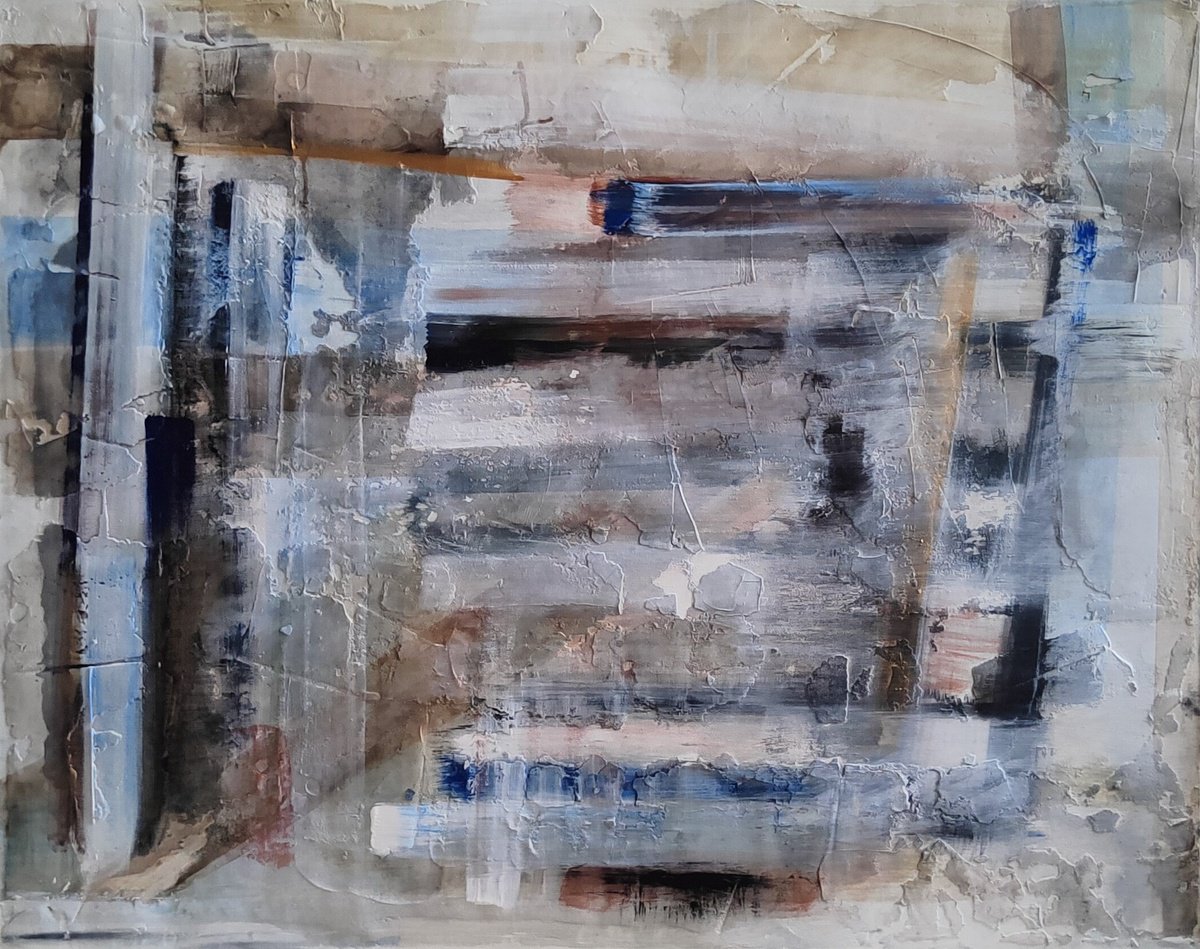 Abstract Acrylic Painting By Carlos Alberto Rizzotti, 39 X 31, Segni, Original Artwork