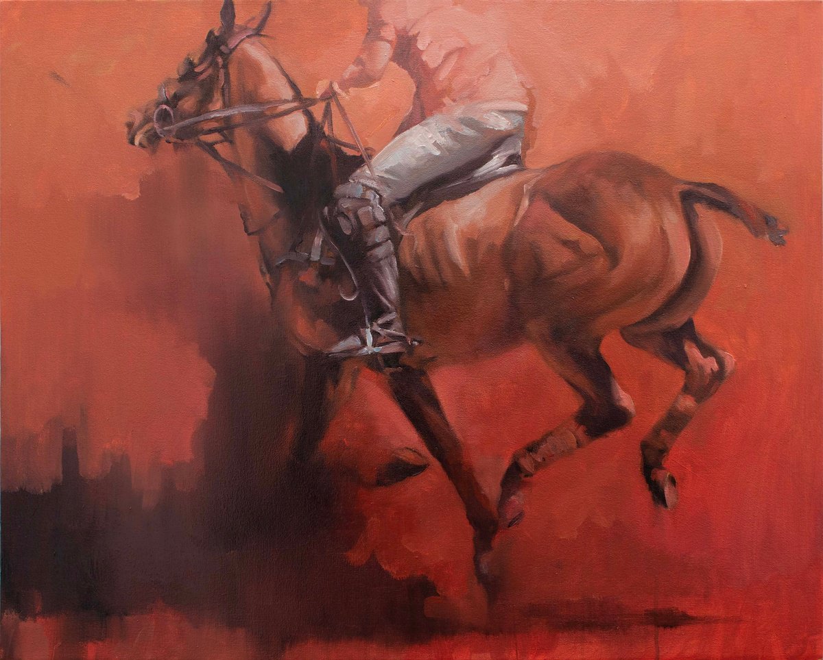 Expressive Animal Oil Painting By Zil Hoque, 30 X 24", Centaur I, Original Artwork