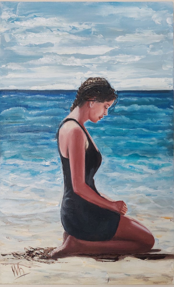 Meditation By The Sea By Ira Whittaker, 12 X 19, Artwork For Sale On Artfinder