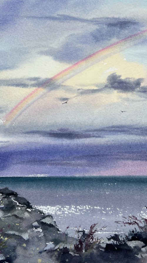 Rainbow over the sea #3 by Eugenia Gorbacheva