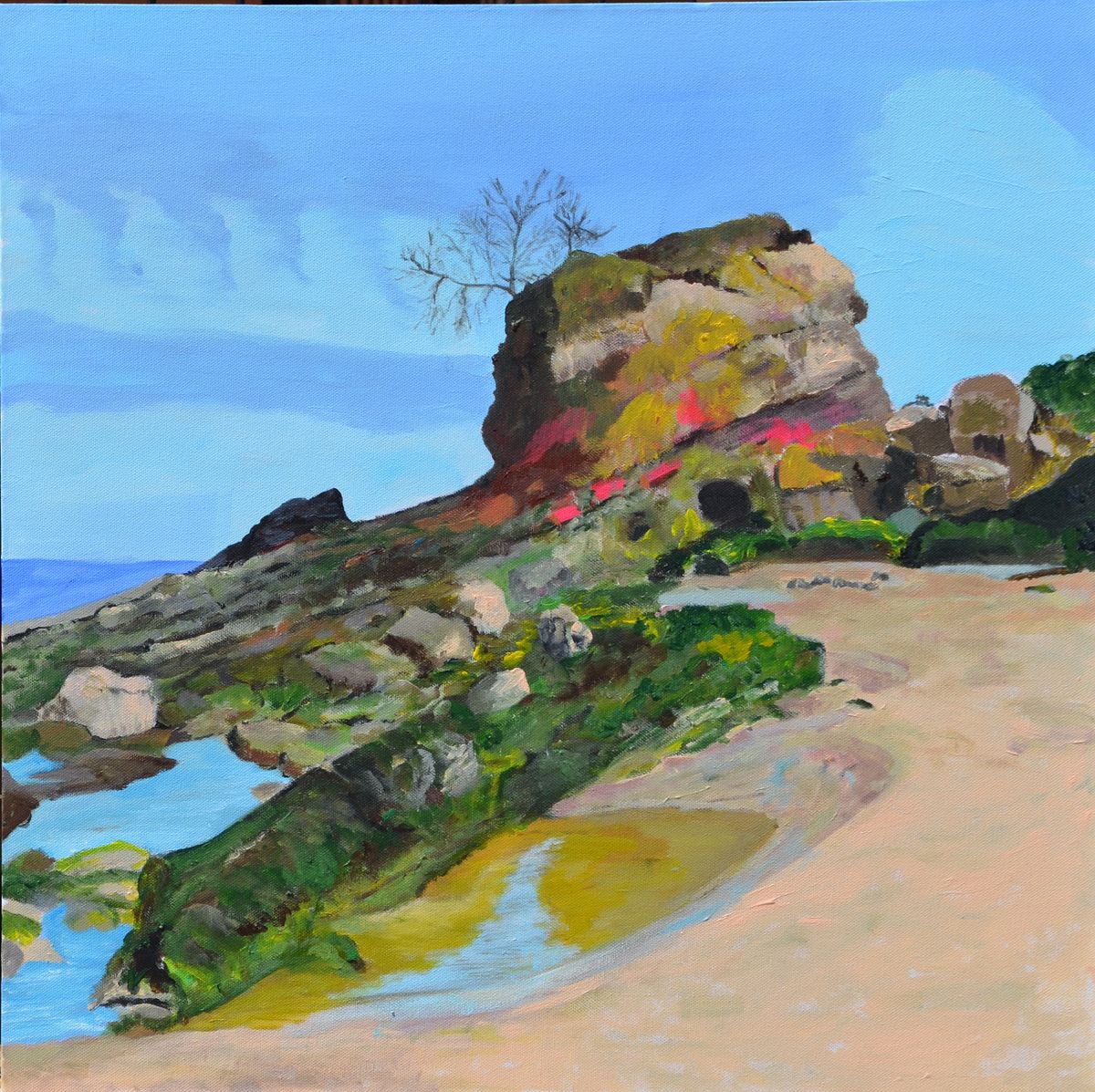 Impressionistic Landscape Acrylic Painting By Isabel Robledo, 24 X 24, The Camel, Original Artwork