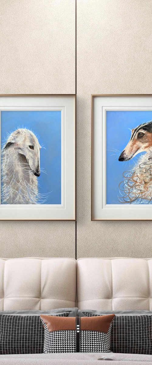 Dog Portraits Soft Pastel by Yuliia Sharapova