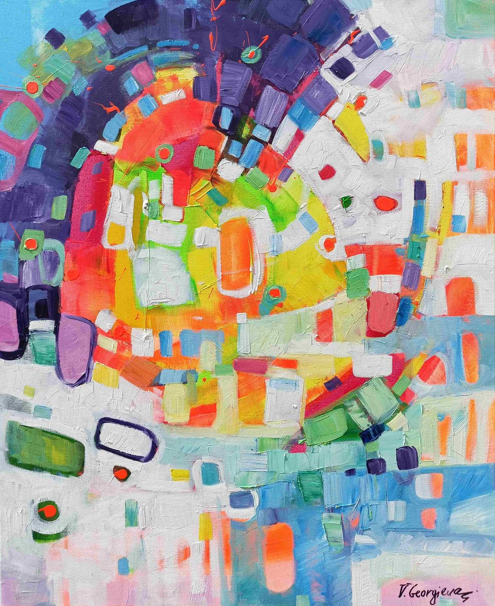 Organic Abstract Painting By Vanya Georgieva, 24 X 29", Abstract 2 - Lego, Original Artwork