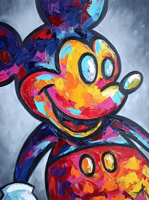 Mickey Mouse - oil painting, for children, gift for child, cartoon, cartoon character, for children's rooms by Anastasia Kozorez