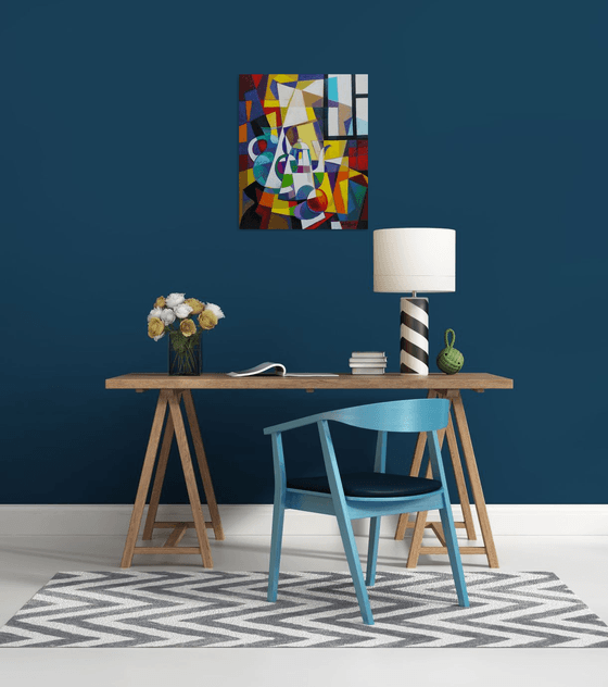 Cubism still life (60x50cm, cubism, oil painting, ready to hang)