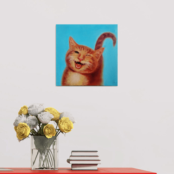 Funny sly cat