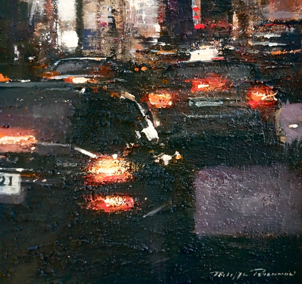 Impressionistic Painting , Urban N° 265 By Philippe Perennou, 8 X 8, Artwork For Sale On Artfinder