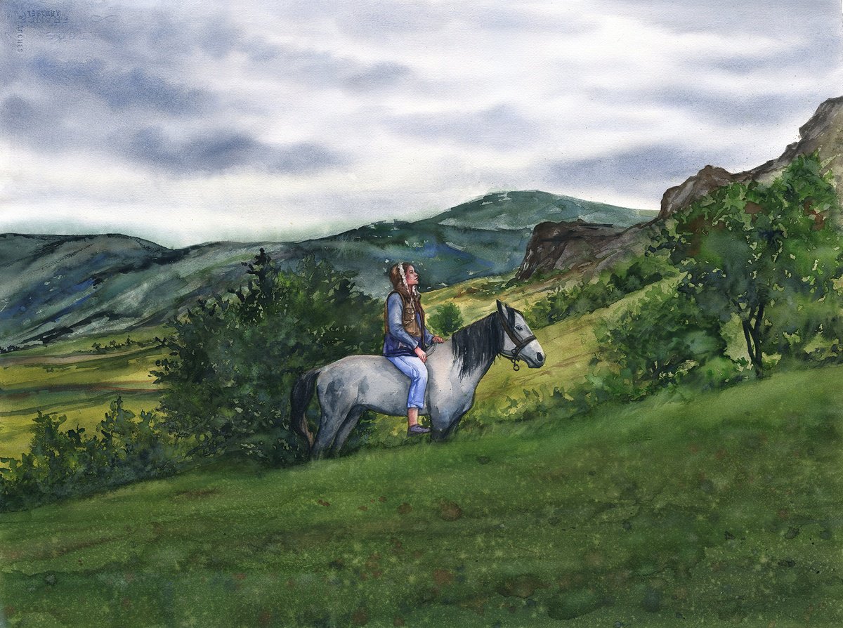Impressionistic Watercolour , Where The Hills Breathe, 56X76 Cm By Tetiana Koda, 30 X 22, Artwork For Sale On Artfinder