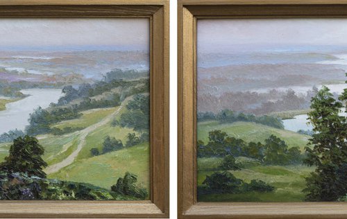 Diptych "ABOVE THE RIVER" by Oleksii Vylusk
